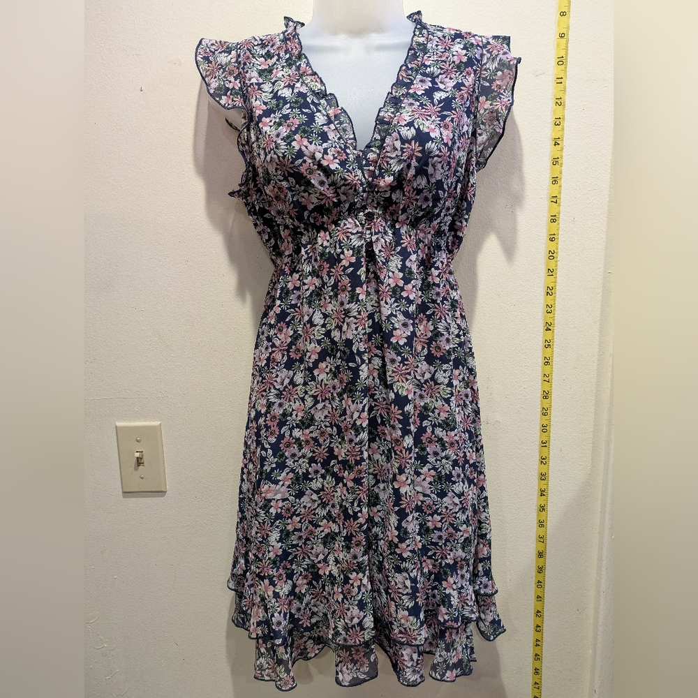 APRICOT Navy Floral Midi Dress